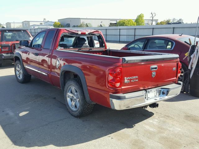 1D7HW52N08S537299 - 2008 DODGE DAKOTA LAR RED photo 3