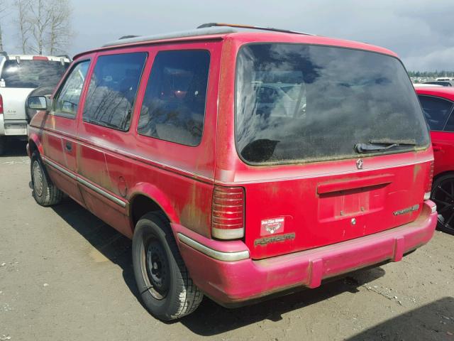 2P4GH45R6NR586413 - 1992 PLYMOUTH VOYAGER SE RED photo 3