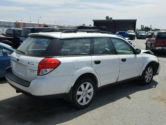 4S4BP61C497323774 - 2009 SUBARU OUTBACK 2. WHITE photo 4