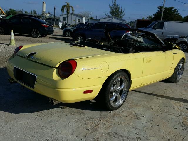 1FAHP60A72Y128675 - 2002 FORD THUNDERBIR YELLOW photo 4