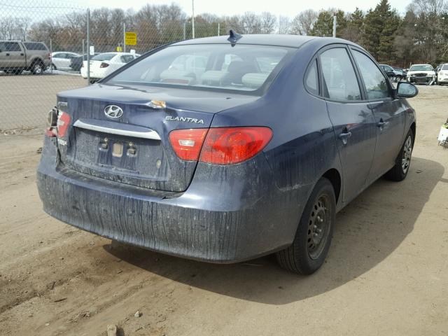 KMHDU4AD1AU994744 - 2010 HYUNDAI ELANTRA BL BLUE photo 4