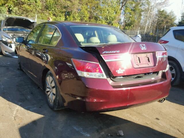 1HGCP2F33BA094864 - 2011 HONDA ACCORD LX MAROON photo 3