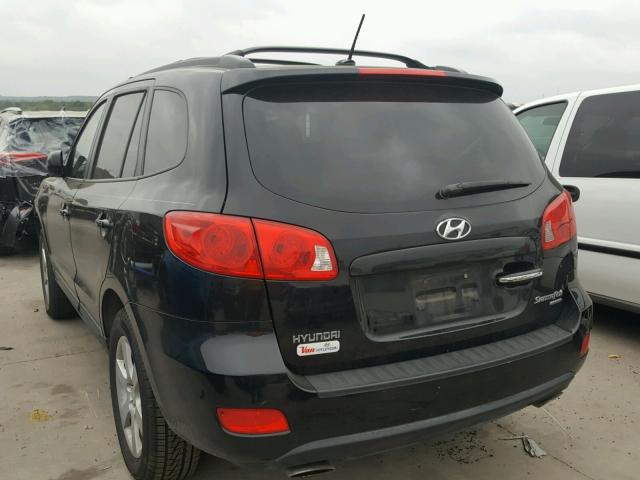 5NMSH13E68H218129 - 2008 HYUNDAI SANTA FE S BLACK photo 3