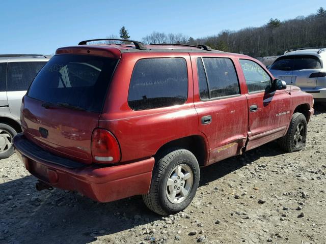 1B4HS28N91F541536 - 2001 DODGE DURANGO RED photo 4