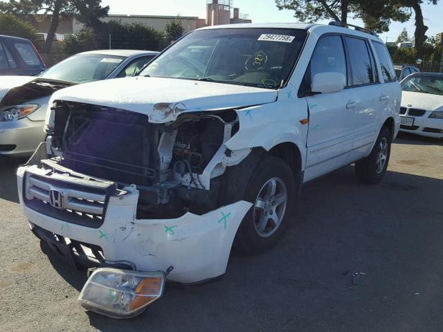 5FNYF28467B015330 - 2007 HONDA PILOT EX WHITE photo 2