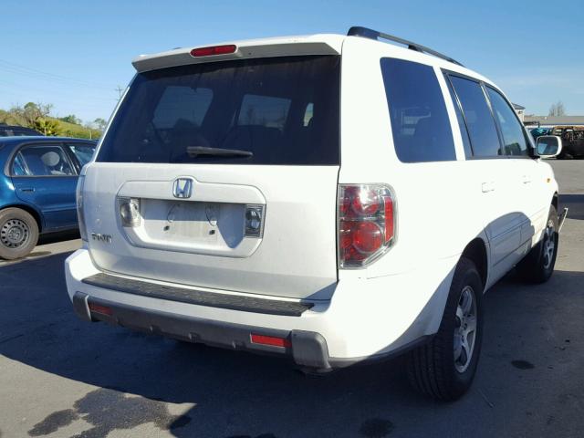 5FNYF28467B015330 - 2007 HONDA PILOT EX WHITE photo 4