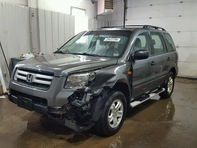 2HKYF18127H526714 - 2007 HONDA PILOT LX GRAY photo 2