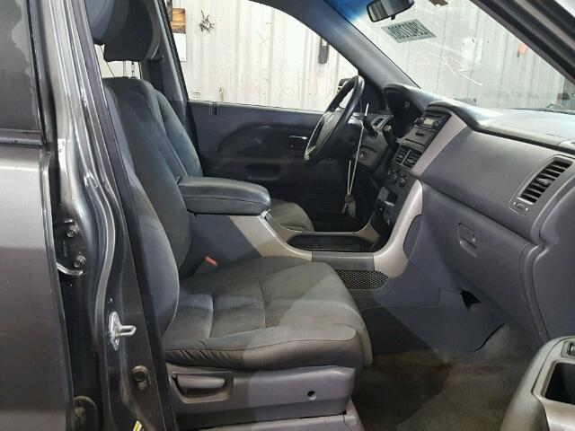 2HKYF18127H526714 - 2007 HONDA PILOT LX GRAY photo 5