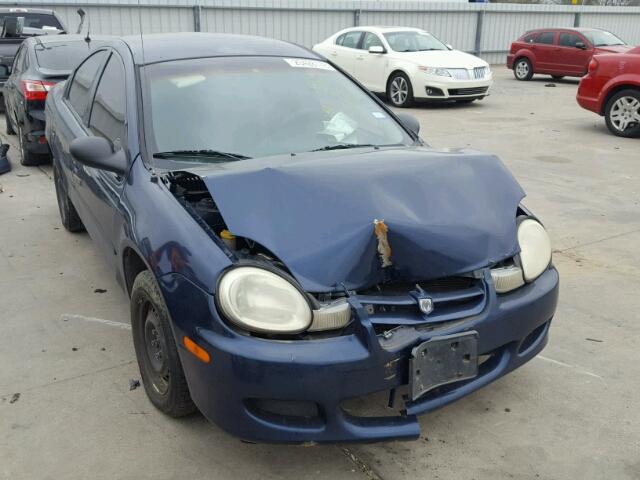 1B3ES26CX2D529143 - 2002 DODGE NEON BLUE photo 1