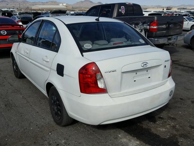 KMHCN46C77U128354 - 2007 HYUNDAI ACCENT GLS WHITE photo 3