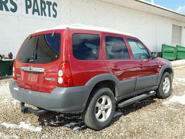 4F2YZ02Z26KM14687 - 2006 MAZDA TRIBUTE I RED photo 4