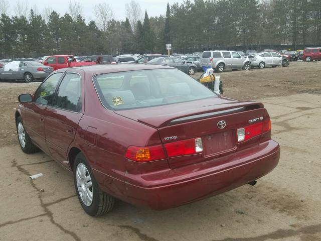 4T1BG22K21U101237 - 2001 TOYOTA CAMRY CE BURGUNDY photo 3