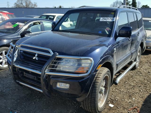 JA4MW51R92J002136 - 2002 MITSUBISHI MONTERO LI BLUE photo 2