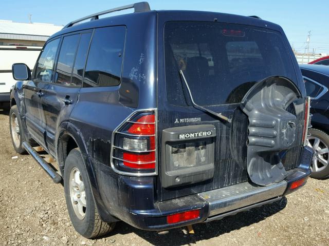 JA4MW51R92J002136 - 2002 MITSUBISHI MONTERO LI BLUE photo 3