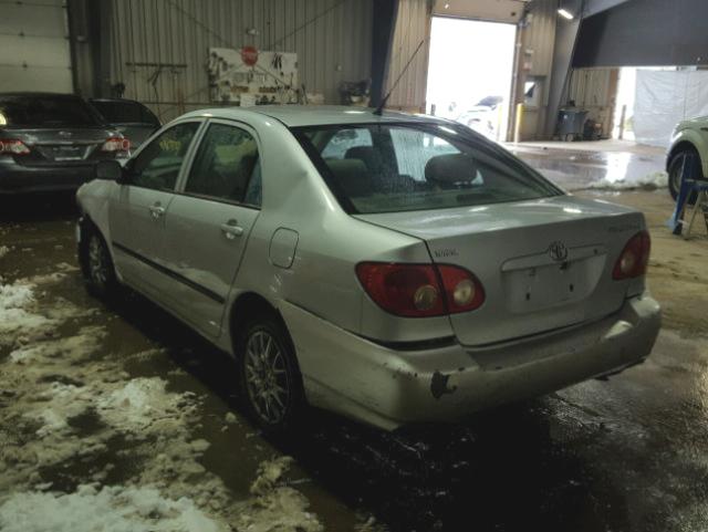 2T1BR32E05C332610 - 2005 TOYOTA COROLLA CE SILVER photo 3