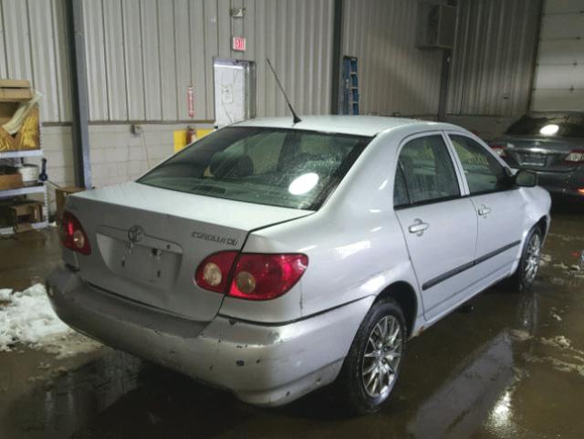 2T1BR32E05C332610 - 2005 TOYOTA COROLLA CE SILVER photo 4