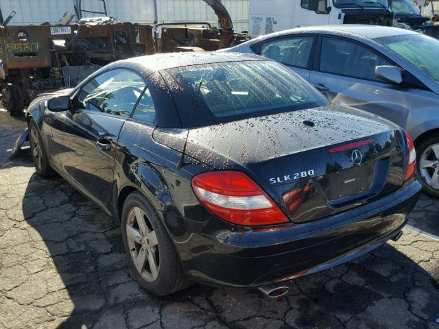 WDBWK54F57F140213 - 2007 MERCEDES-BENZ SLK 280 BLACK photo 3