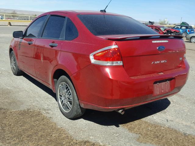 1FAHP3FN2BW149177 - 2011 FORD FOCUS SE RED photo 3