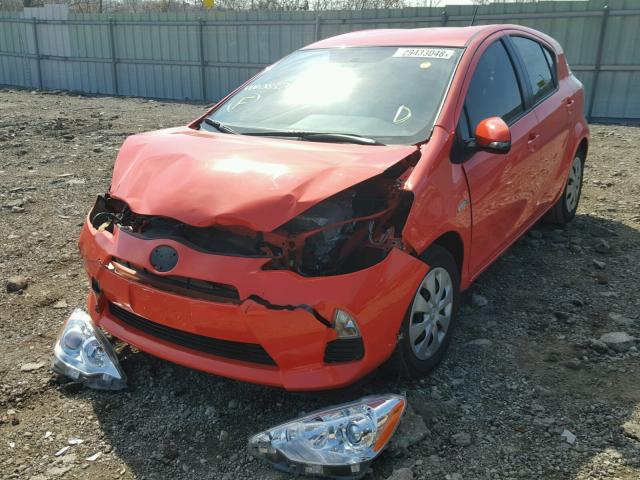 JTDKDTB34E1083701 - 2014 TOYOTA PRIUS C ORANGE photo 2