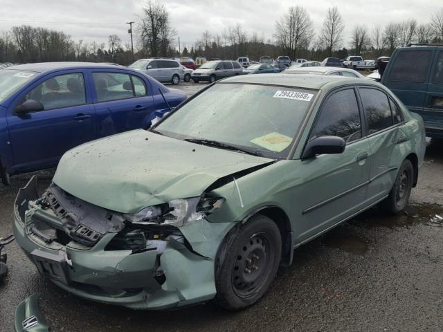 1HGES16434L015730 - 2004 HONDA CIVIC DX GREEN photo 2