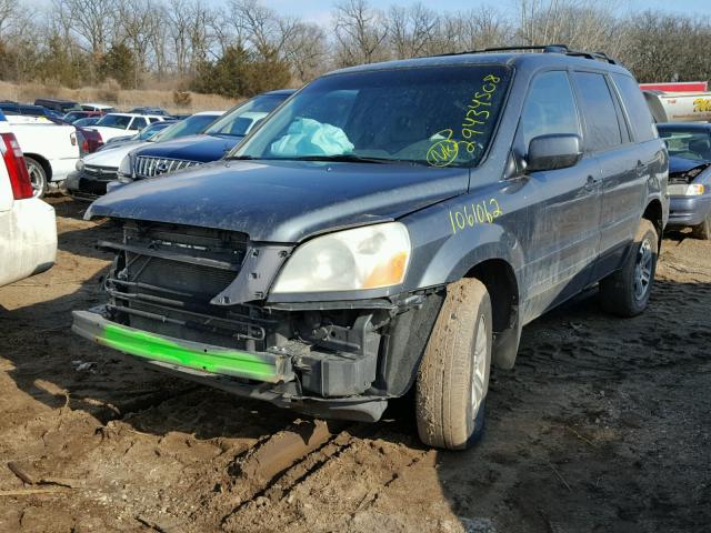 2HKYF18583H606063 - 2003 HONDA PILOT EXL GRAY photo 2