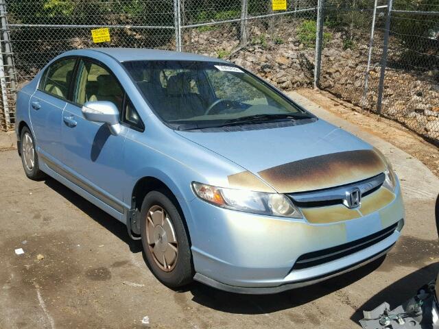 JHMFA36218S016241 - 2008 HONDA CIVIC HYBR BLUE photo 1