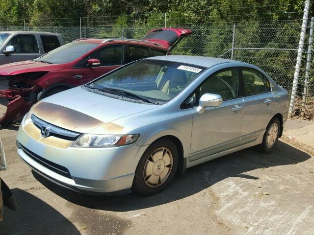 JHMFA36218S016241 - 2008 HONDA CIVIC HYBR BLUE photo 2