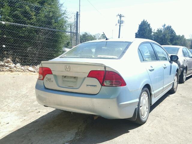 JHMFA36218S016241 - 2008 HONDA CIVIC HYBR BLUE photo 4