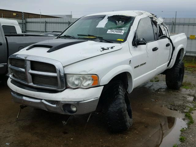 3D7KS28C05G809665 - 2005 DODGE RAM 2500 S WHITE photo 2