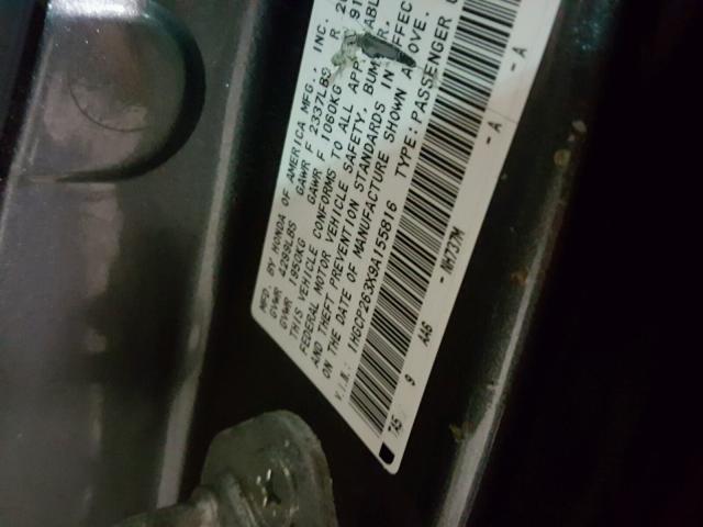 1HGCP263X9A155816 - 2009 HONDA ACCORD LX GRAY photo 10