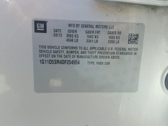 1G11D5SR4DF254954 - 2013 CHEVROLET MALIBU 1LT 银色 照片 10