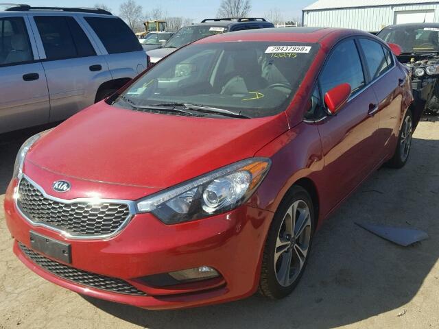 KNAFZ4A84G5551036 - 2016 KIA FORTE EX RED photo 2