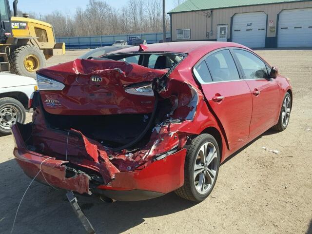 KNAFZ4A84G5551036 - 2016 KIA FORTE EX RED photo 4