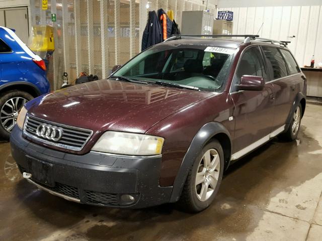 WA1YD64B43N072357 - 2003 AUDI ALLROAD MAROON photo 2