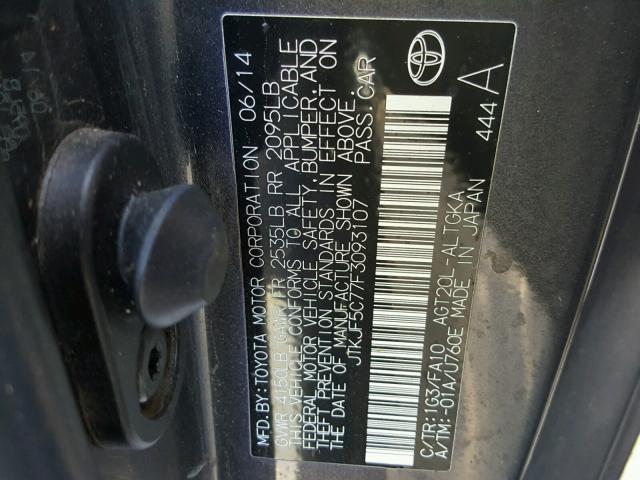 JTKJF5C77F3093107 - 2015 TOYOTA SCION TC 石墨色 照片 10