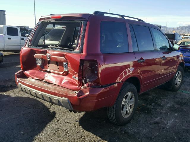 2HKYF18533H525942 - 2003 HONDA PILOT EXL RED photo 4