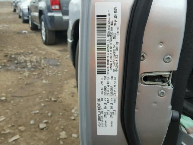 1C6RD7GP9CS249632 - 2012 DODGE RAM 1500 S SILVER photo 10