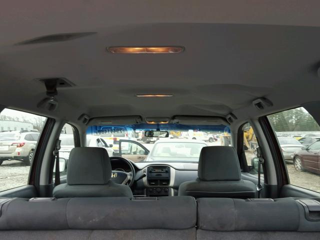 2HKYF18157H540560 - 2007 HONDA PILOT LX BURGUNDY photo 9