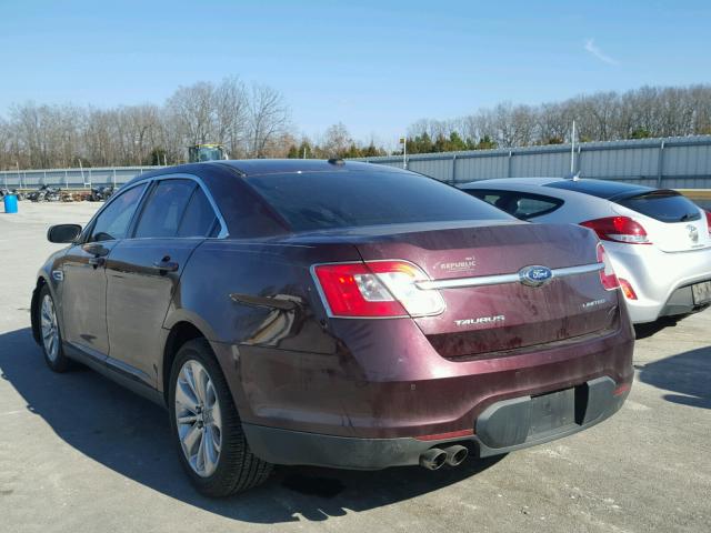 1FAHP2FW2BG169927 - 2011 FORD TAURUS LIM MAROON photo 3