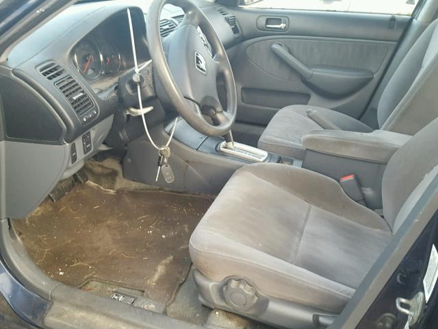 2HGES16564H640807 - 2004 HONDA CIVIC LX BLUE photo 5