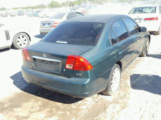 2HGES16522H526722 - 2002 HONDA CIVIC LX GREEN photo 4