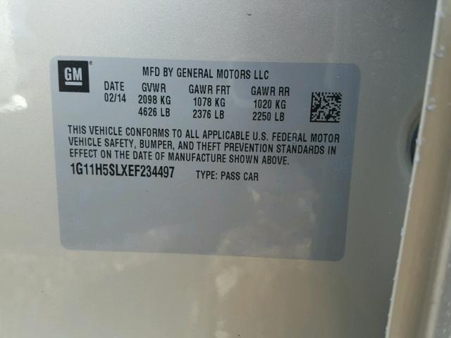 1G11H5SLXEF234497 - 2014 CHEVROLET MALIBU LTZ 棕色 照片 10