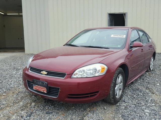 2G1WT57N591125733 - 2009 CHEVROLET IMPALA 1LT MAROON photo 2