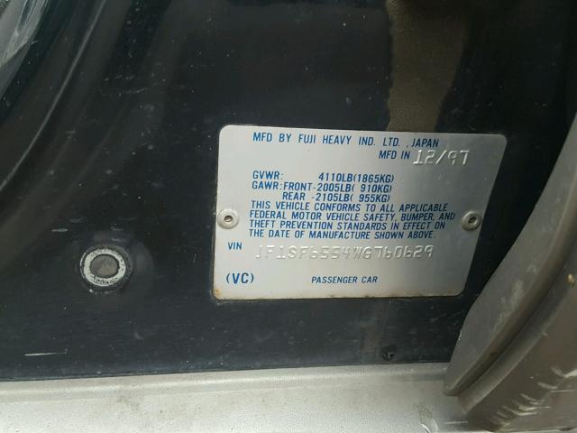 JF1SF6554WG760629 - 1998 SUBARU FORESTER S BLUE photo 10