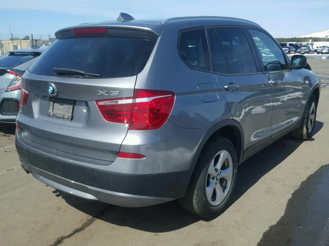 5UXWX5C5XCL727335 - 2012 BMW X3 XDRIVE2 GRAY photo 4