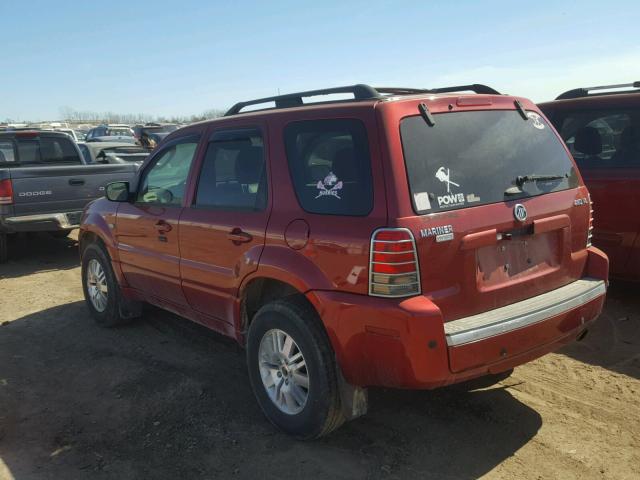 4M2CU57126DJ04921 - 2006 MERCURY MARINER RED photo 3