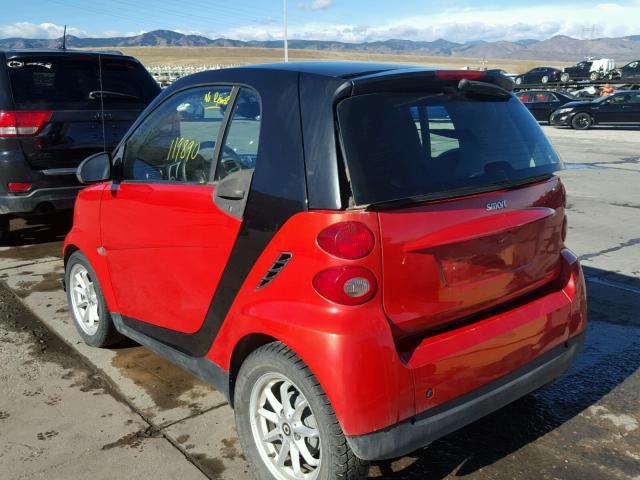 WMEEJ31X18K147851 - 2008 SMART FORTWO RED photo 3