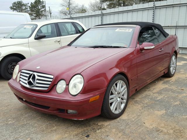 WDBLK65G22T116462 - 2002 MERCEDES-BENZ CLK 320 MAROON photo 2