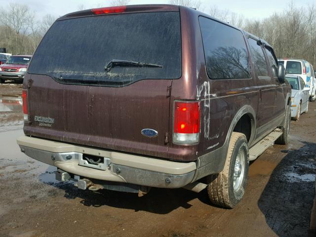 1FMSU43F01EB30610 - 2001 FORD EXCURSION BURGUNDY photo 4