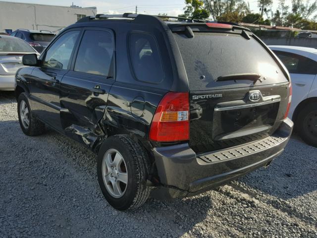 KNDJF724X87527039 - 2008 KIA SPORTAGE L BLACK photo 3